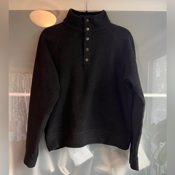 Kit and Ace Fleece Chillout Button Down Pullover in Black sz M - Picture 1 of 8